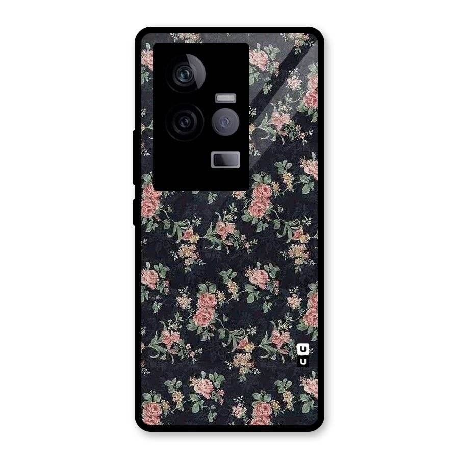 Bloom Black Glass Back Case for Vivo iQOO 11 5G