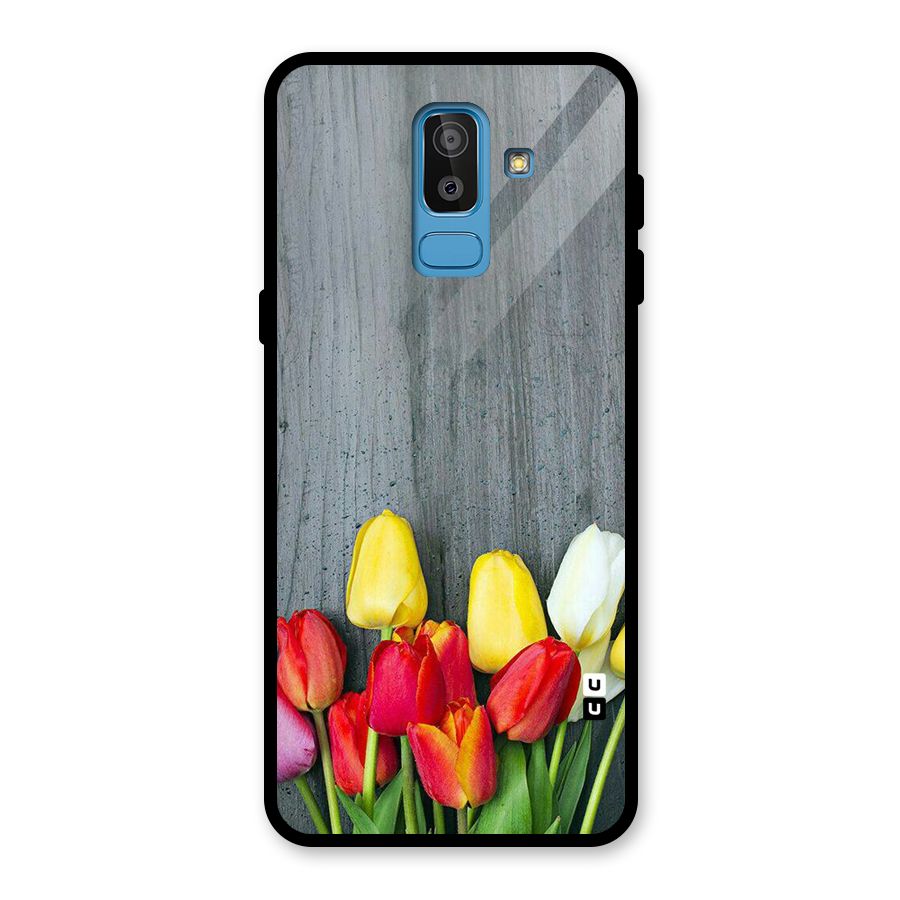 Bloom Grey Glass Back Case for Galaxy J8
