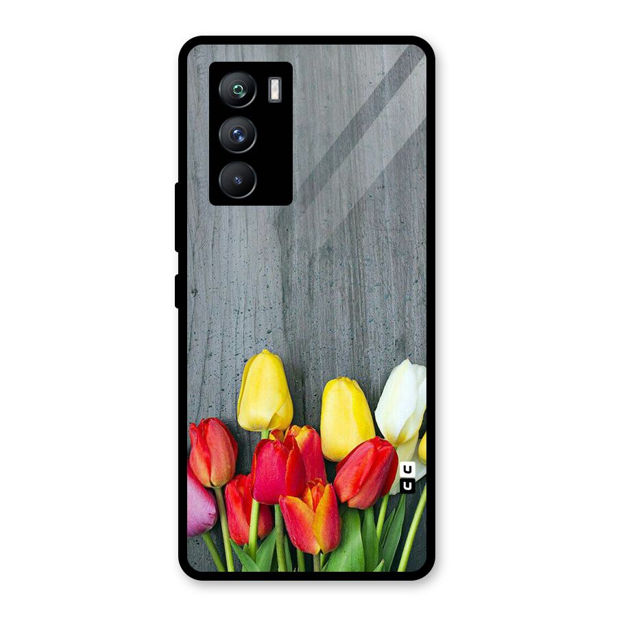 Bloom Grey Glass Back Case for Vivo iQOO 9 SE