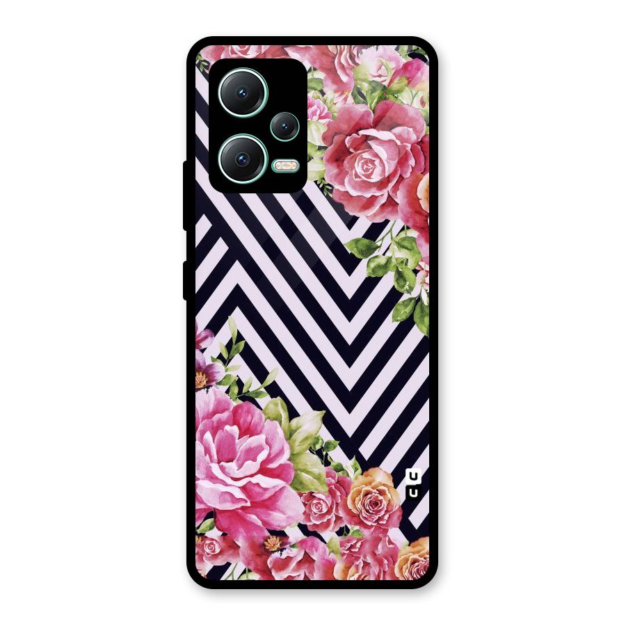 Bloom Zig Zag Glass Back Case for Redmi Note 12 5G