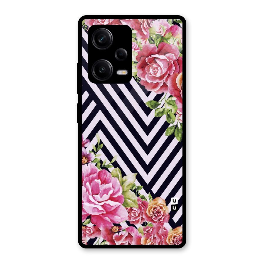 Bloom Zig Zag Glass Back Case for Redmi Note 12 Pro