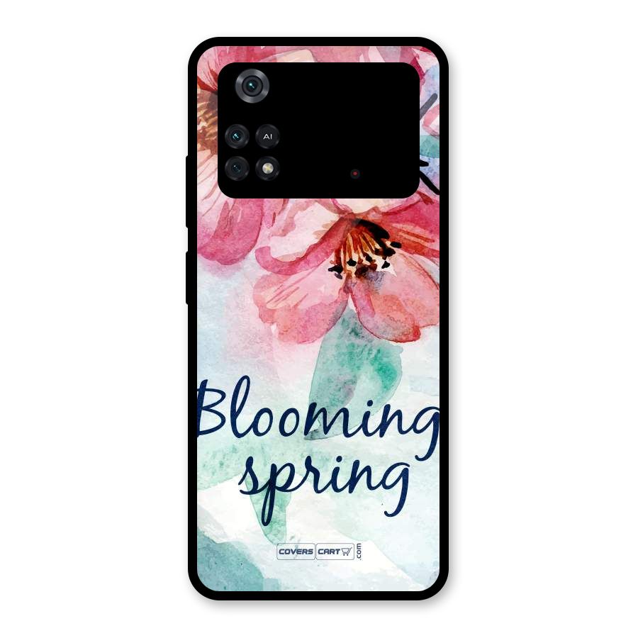 Blooming Spring Glass Back Case for Poco M4 Pro 4G