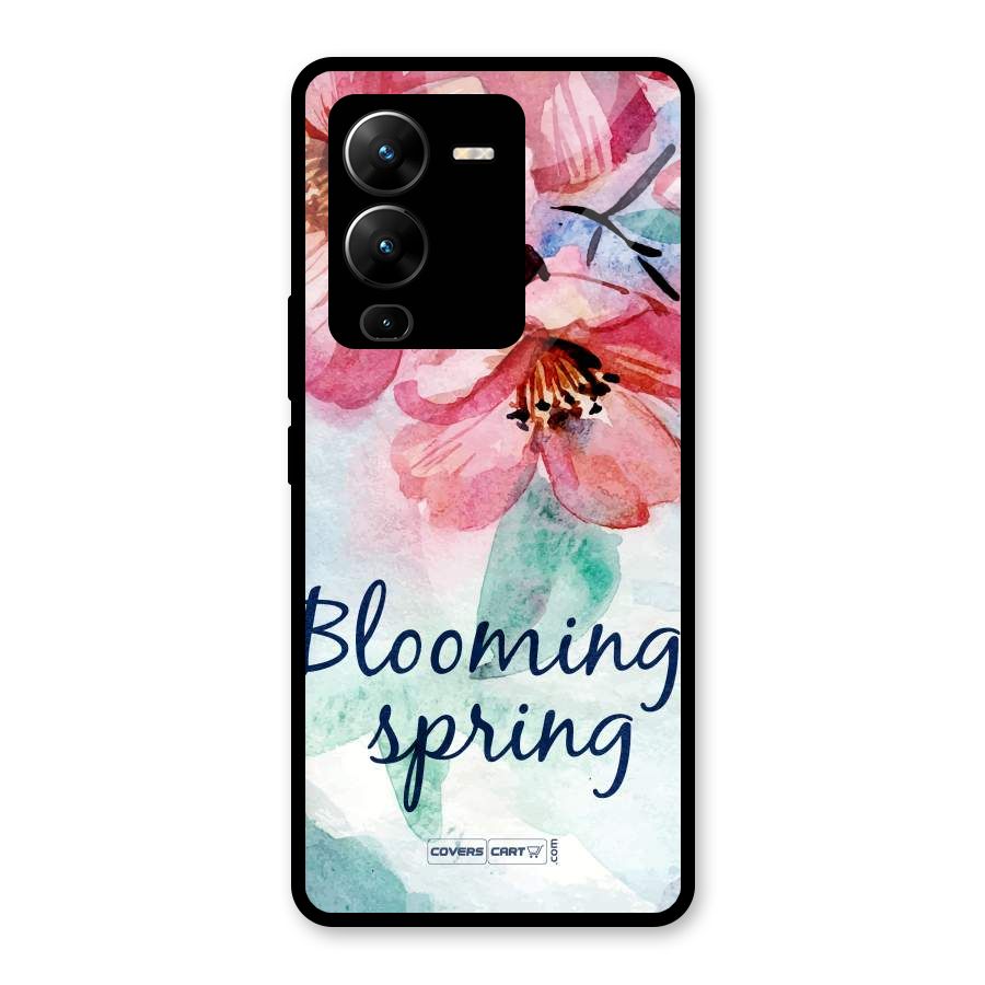 Blooming Spring Glass Back Case for Vivo V25 Pro