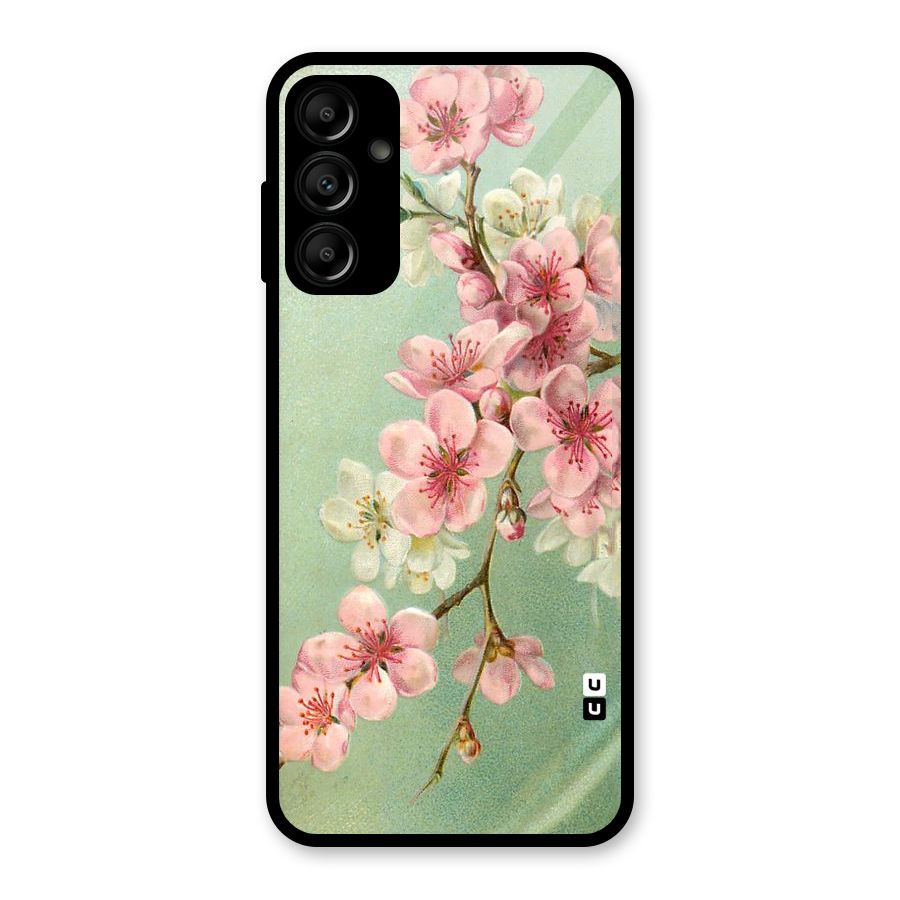 Blossom Cherry Design Glass Back Case for Galaxy A14 5G