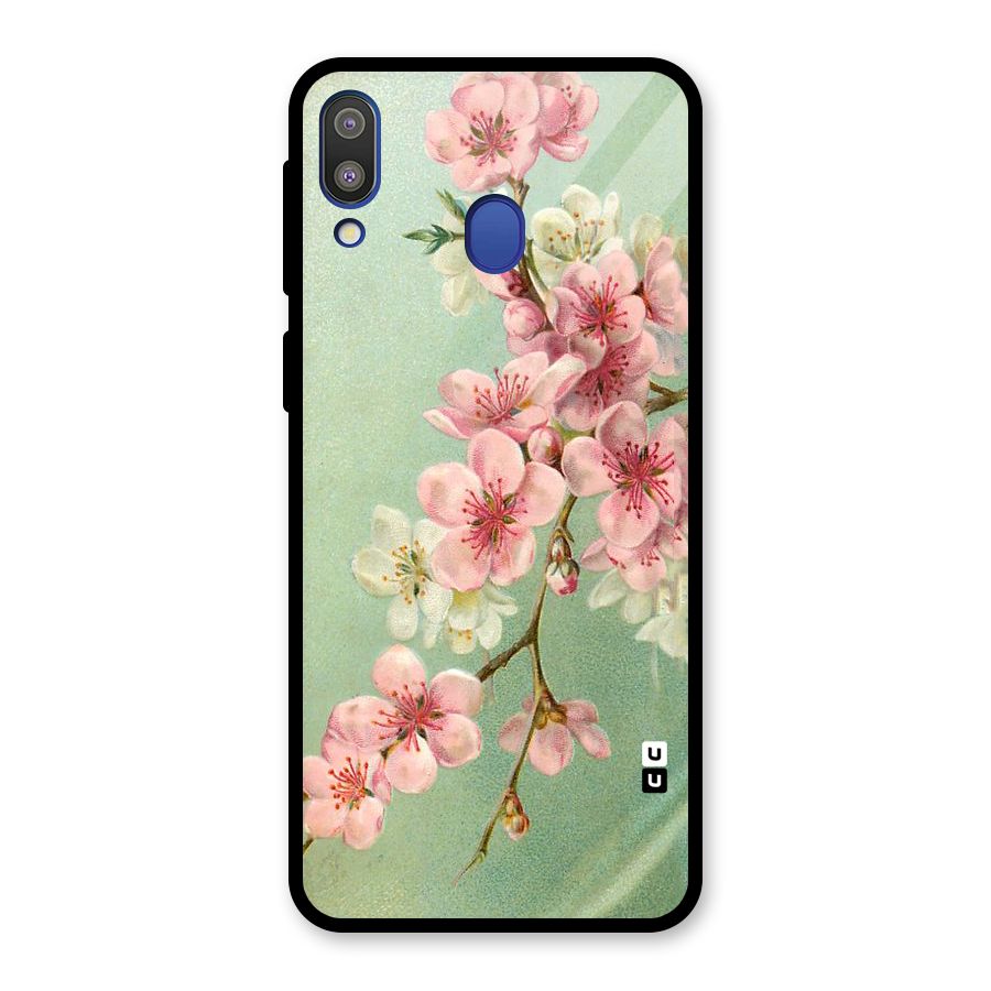 Blossom Cherry Design Glass Back Case for Galaxy M20