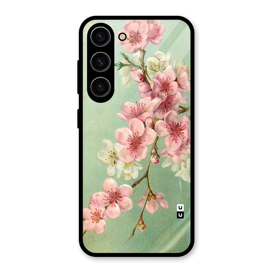 Blossom Cherry Design Glass Back Case for Galaxy S23