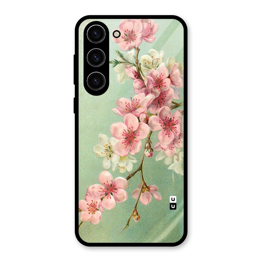 Blossom Cherry Design Glass Back Case for Galaxy S23 Plus