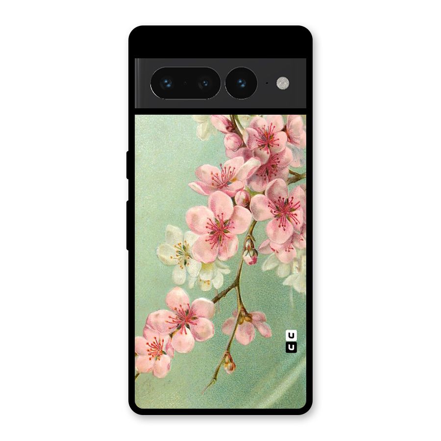 Blossom Cherry Design Glass Back Case for Google Pixel 7 Pro