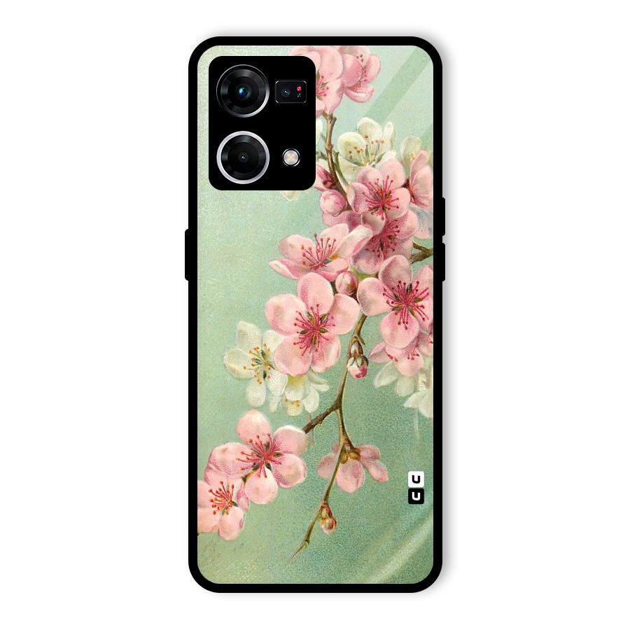 Blossom Cherry Design Glass Back Case for Oppo F21 Pro 5G