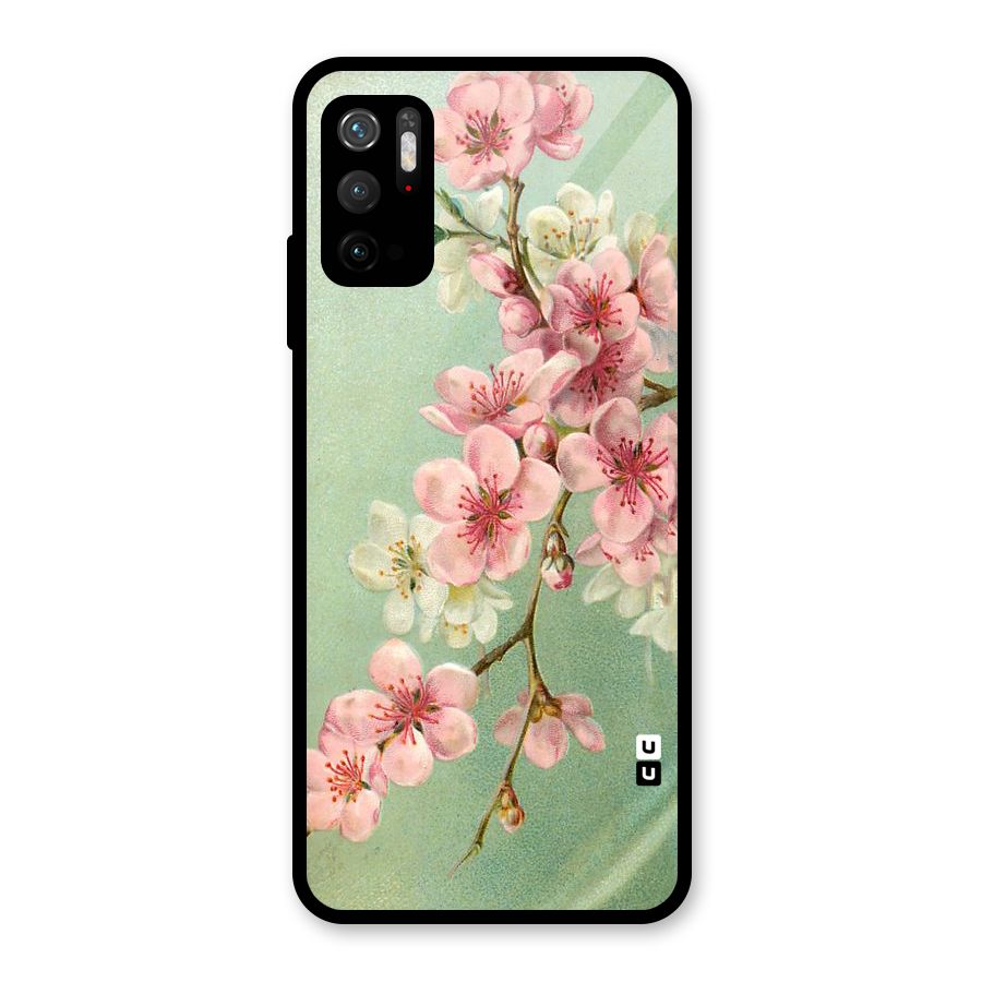 Blossom Cherry Design Glass Back Case for Poco M3 Pro 5G