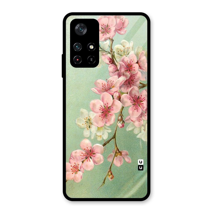 Blossom Cherry Design Glass Back Case for Poco M4 Pro 5G