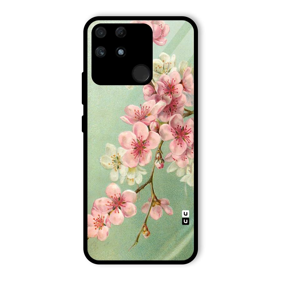 Blossom Cherry Design Glass Back Case for Realme Narzo 50A
