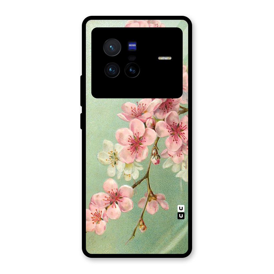 Blossom Cherry Design Glass Back Case for Vivo X80