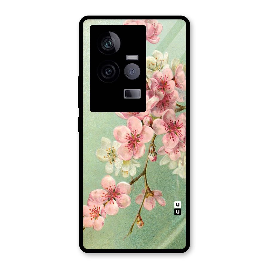 Blossom Cherry Design Glass Back Case for Vivo iQOO 11 5G