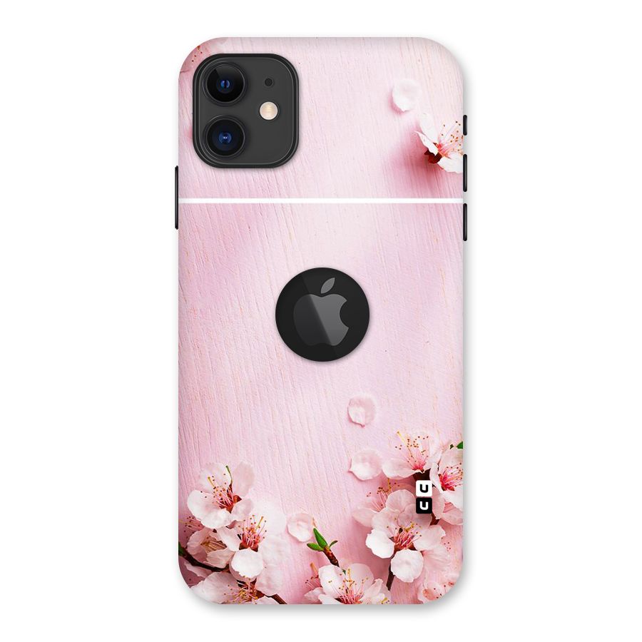 Blossom Frame Pink Back Case for iPhone 11 Logo Cut
