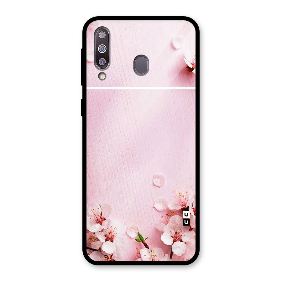 Blossom Frame Pink Glass Back Case for Galaxy M30