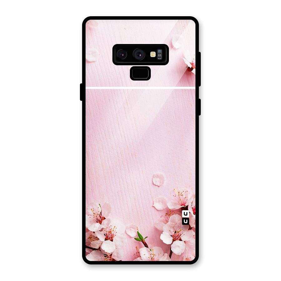 Blossom Frame Pink Glass Back Case for Galaxy Note 9
