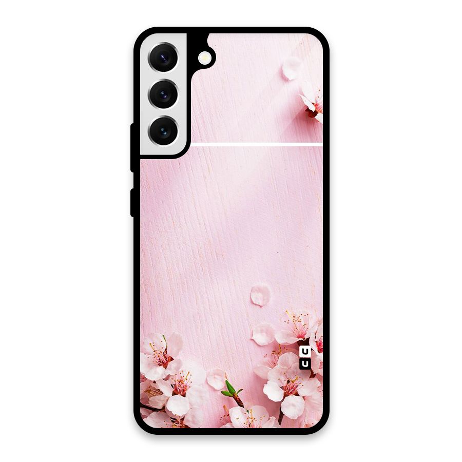 Blossom Frame Pink Glass Back Case for Galaxy S22 Plus 5G