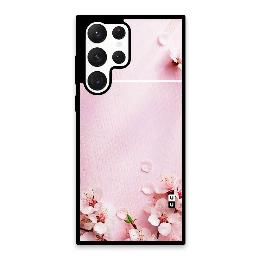 Blossom Frame Pink Glass Back Case for Galaxy S22 Ultra 5G