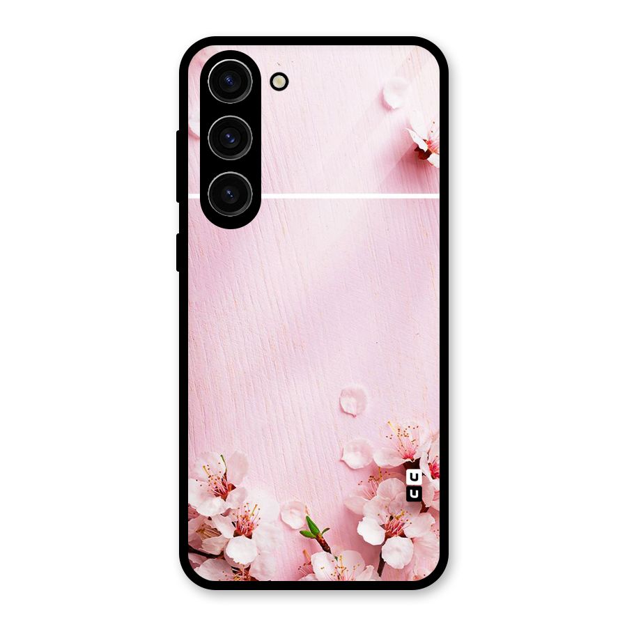 Blossom Frame Pink Glass Back Case for Galaxy S23 Plus