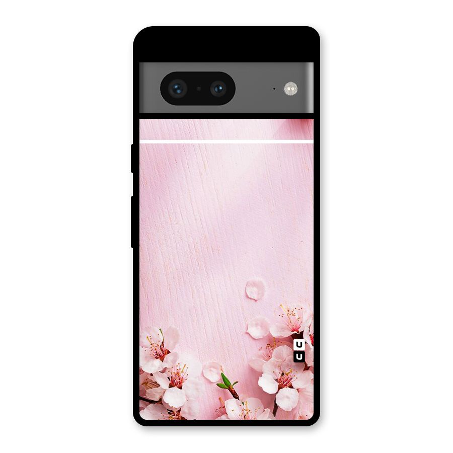 Blossom Frame Pink Glass Back Case for Google Pixel 7