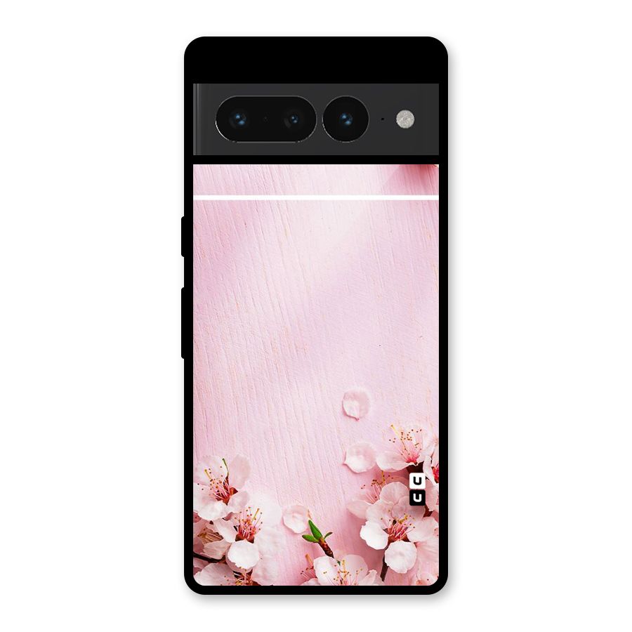 Blossom Frame Pink Glass Back Case for Google Pixel 7 Pro