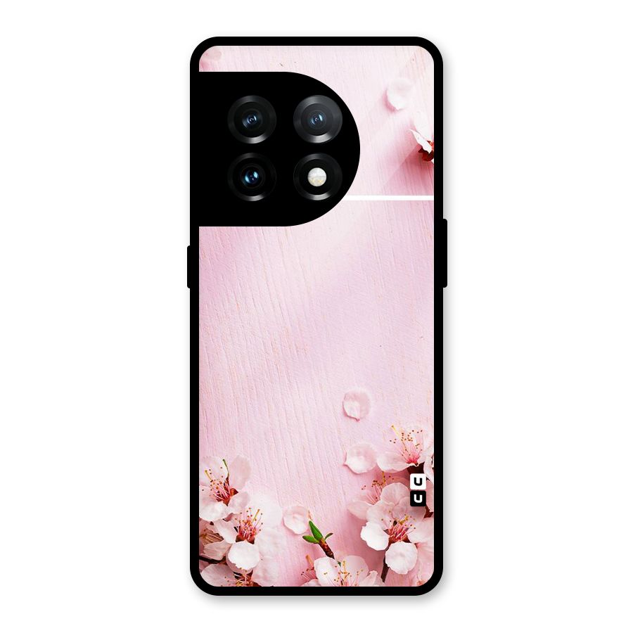 Blossom Frame Pink Glass Back Case for OnePlus 11
