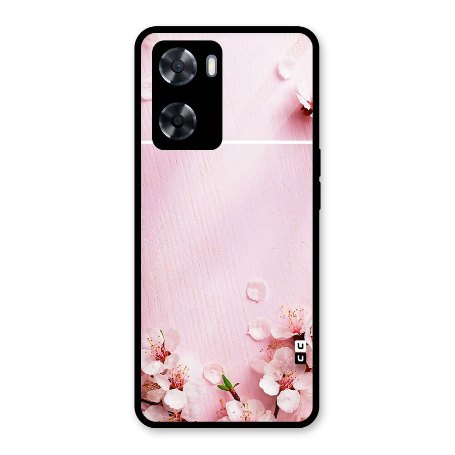Blossom Frame Pink Glass Back Case for Oppo A57 2022