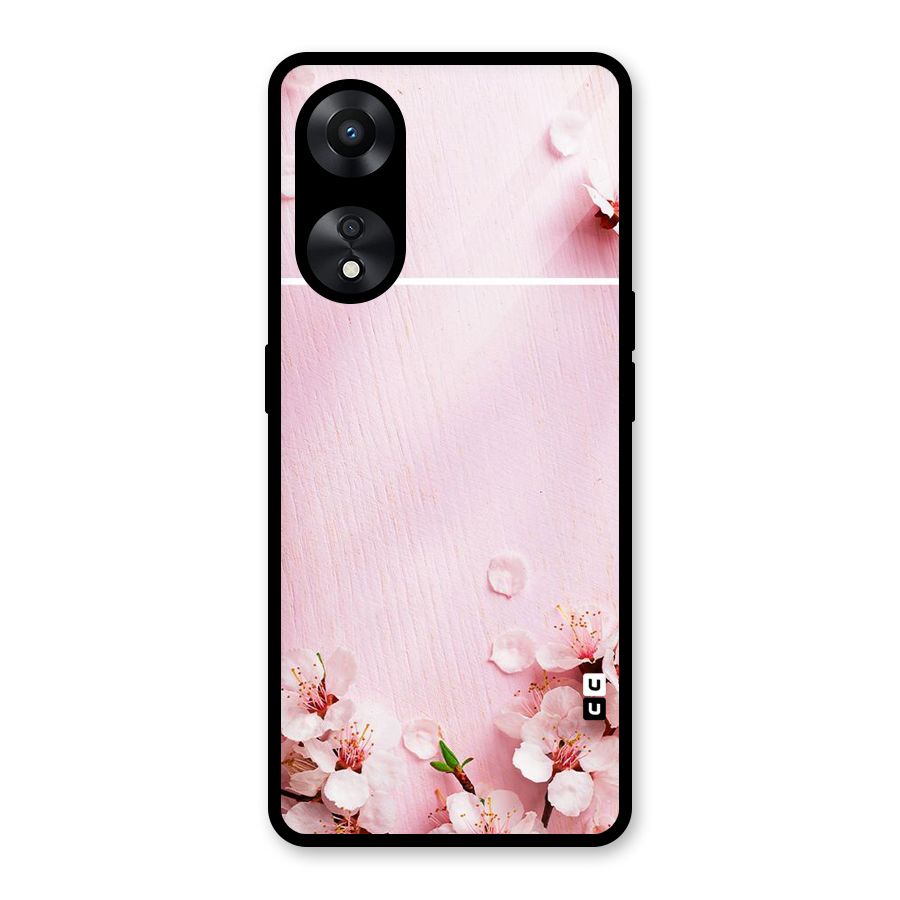 Blossom Frame Pink Glass Back Case for Oppo A78