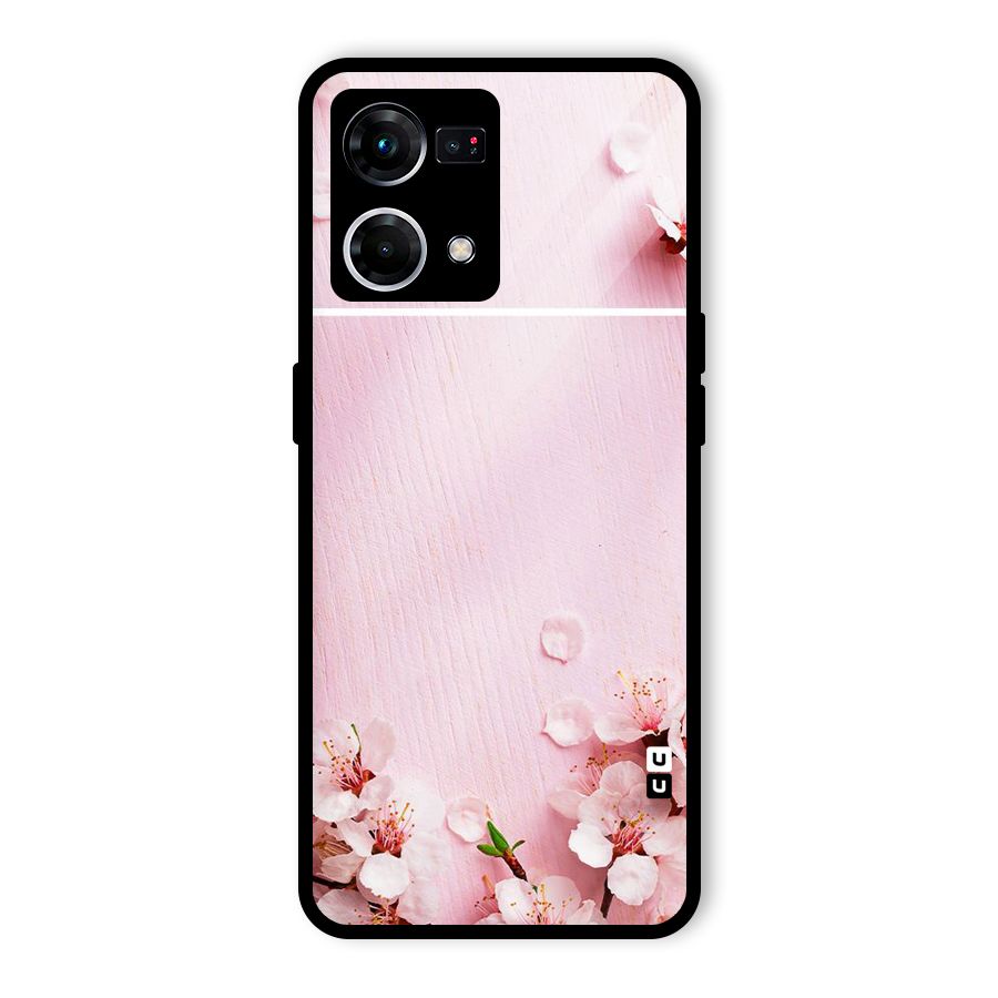 Blossom Frame Pink Glass Back Case for Oppo F21 Pro 4G