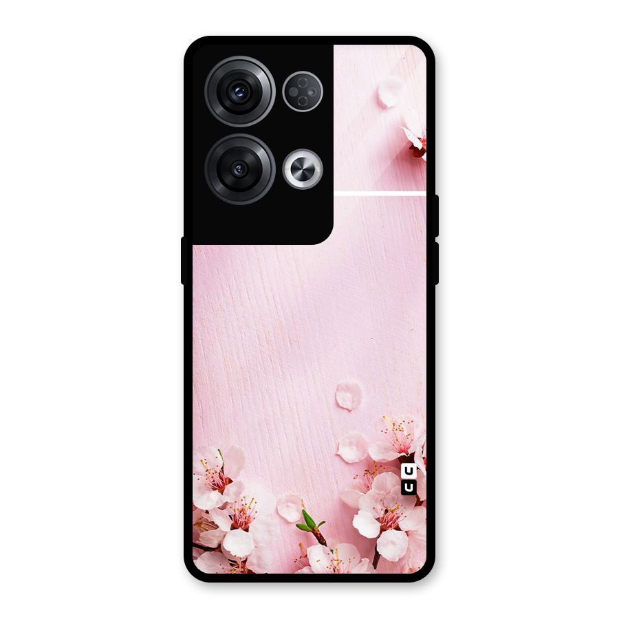 Blossom Frame Pink Glass Back Case for Oppo Reno8 Pro 5G