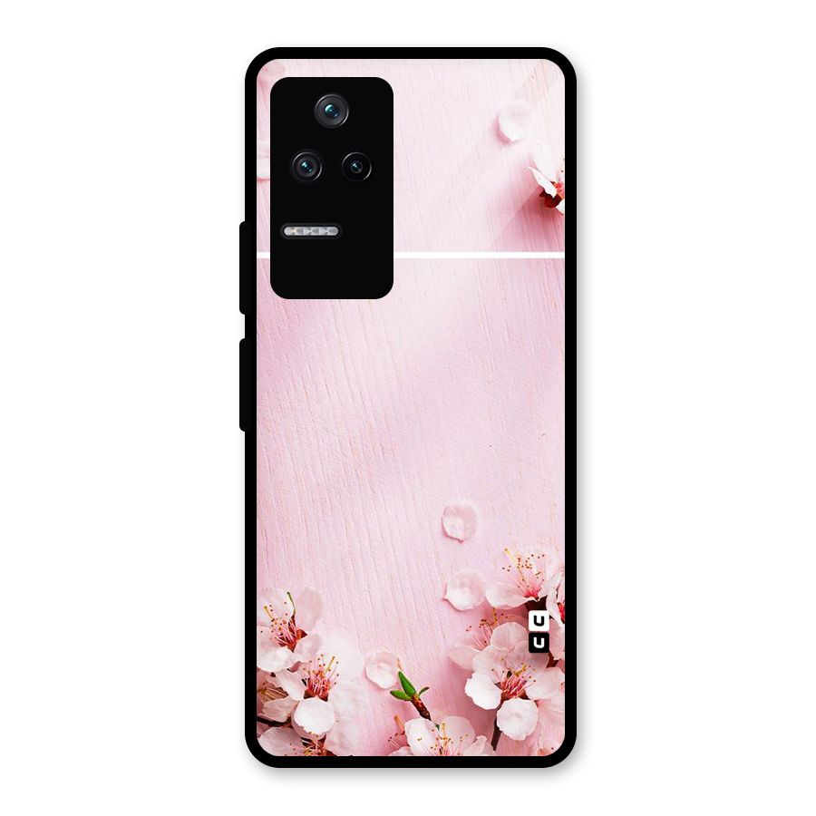 Blossom Frame Pink Glass Back Case for Poco F4 5G