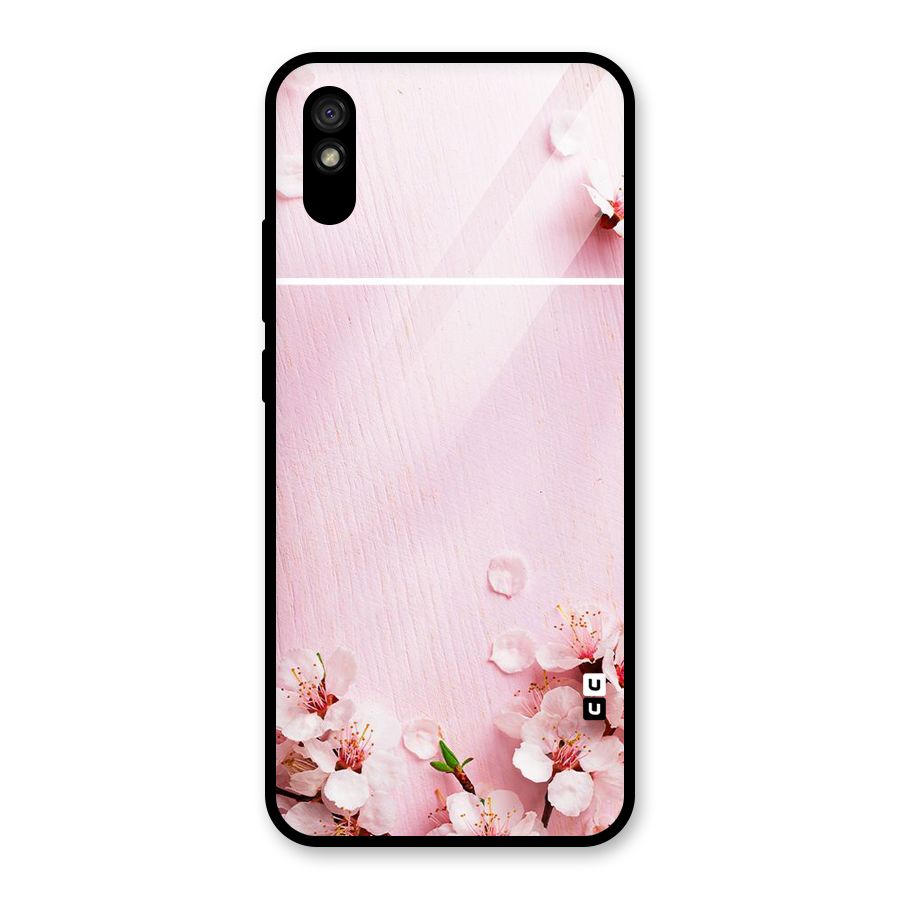 Blossom Frame Pink Glass Back Case for Redmi 9A