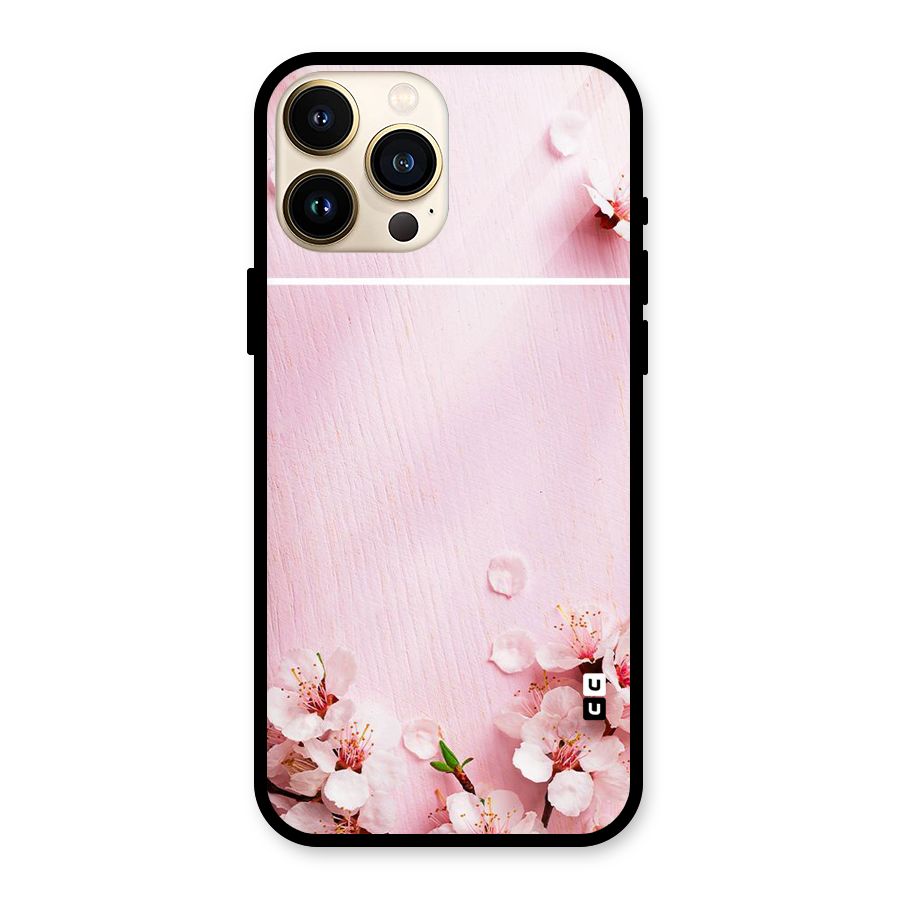 Blossom Frame Pink Glass Back Case for iPhone 13 Pro Max