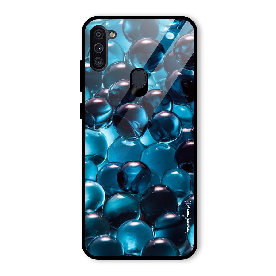 Blue Abstract Balls Glass Back Case for Galaxy M11