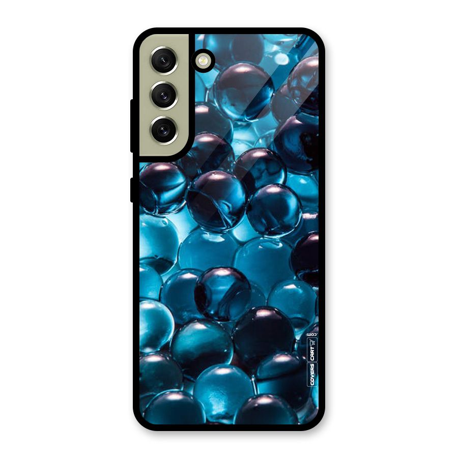 Blue Abstract Balls Glass Back Case for Galaxy S21 FE 5G
