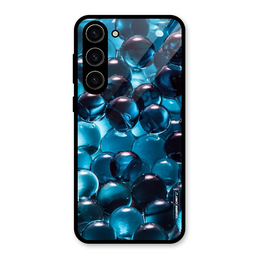 Blue Abstract Balls Glass Back Case for Galaxy S23 Plus