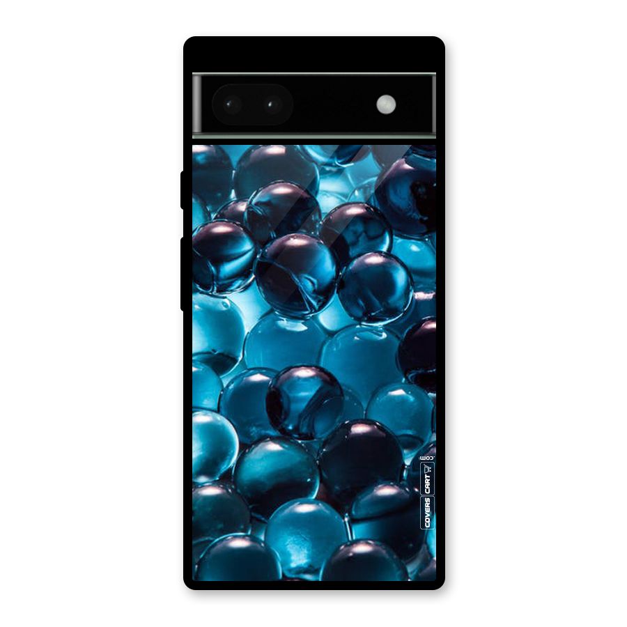 Blue Abstract Balls Glass Back Case for Google Pixel 6a