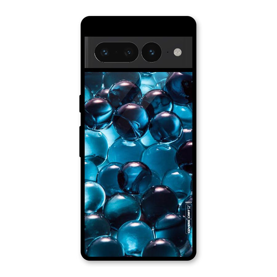 Blue Abstract Balls Glass Back Case for Google Pixel 7 Pro