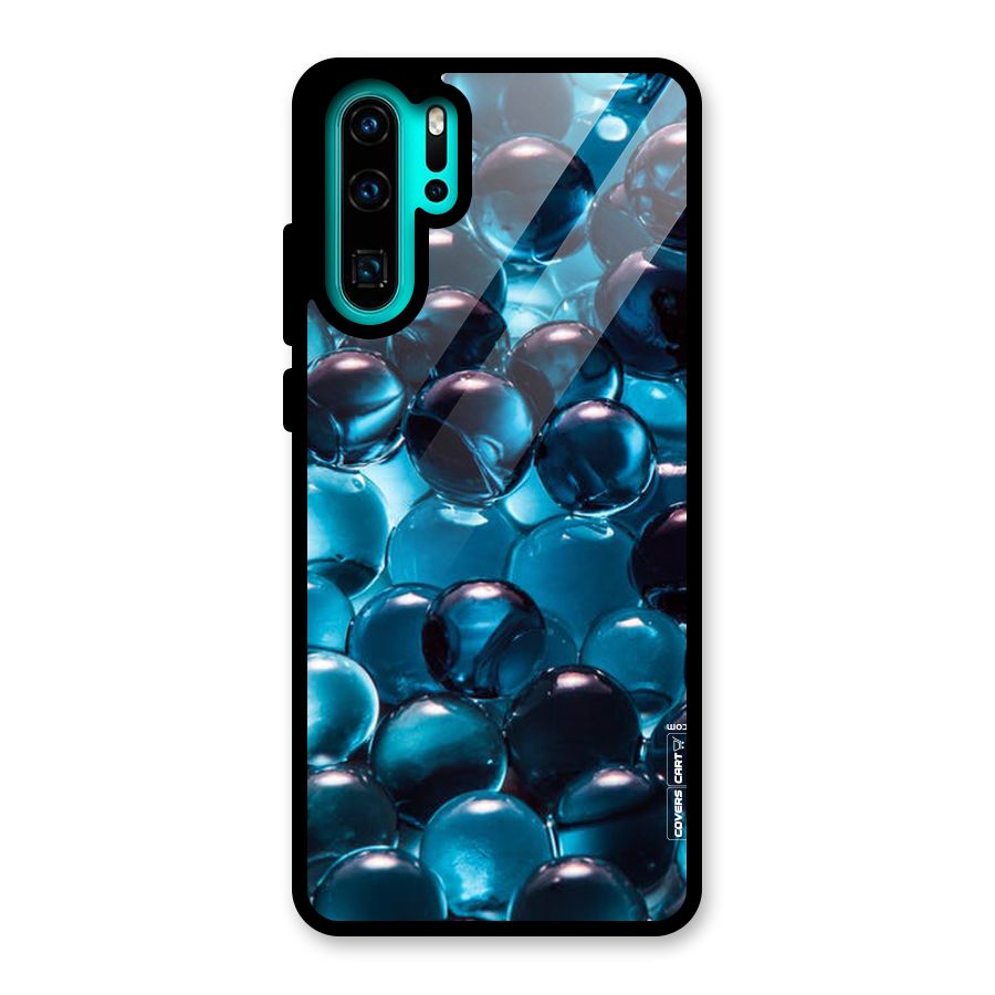 Blue Abstract Balls Glass Back Case for Huawei P30 Pro