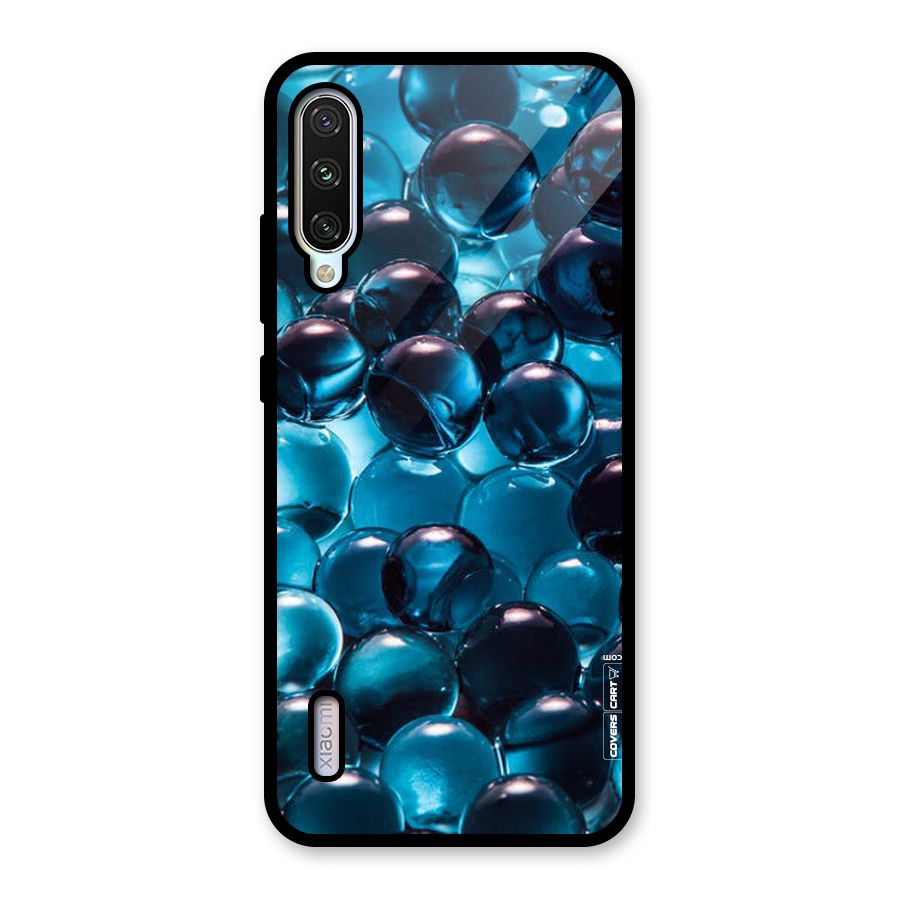 Blue Abstract Balls Glass Back Case for Mi A3