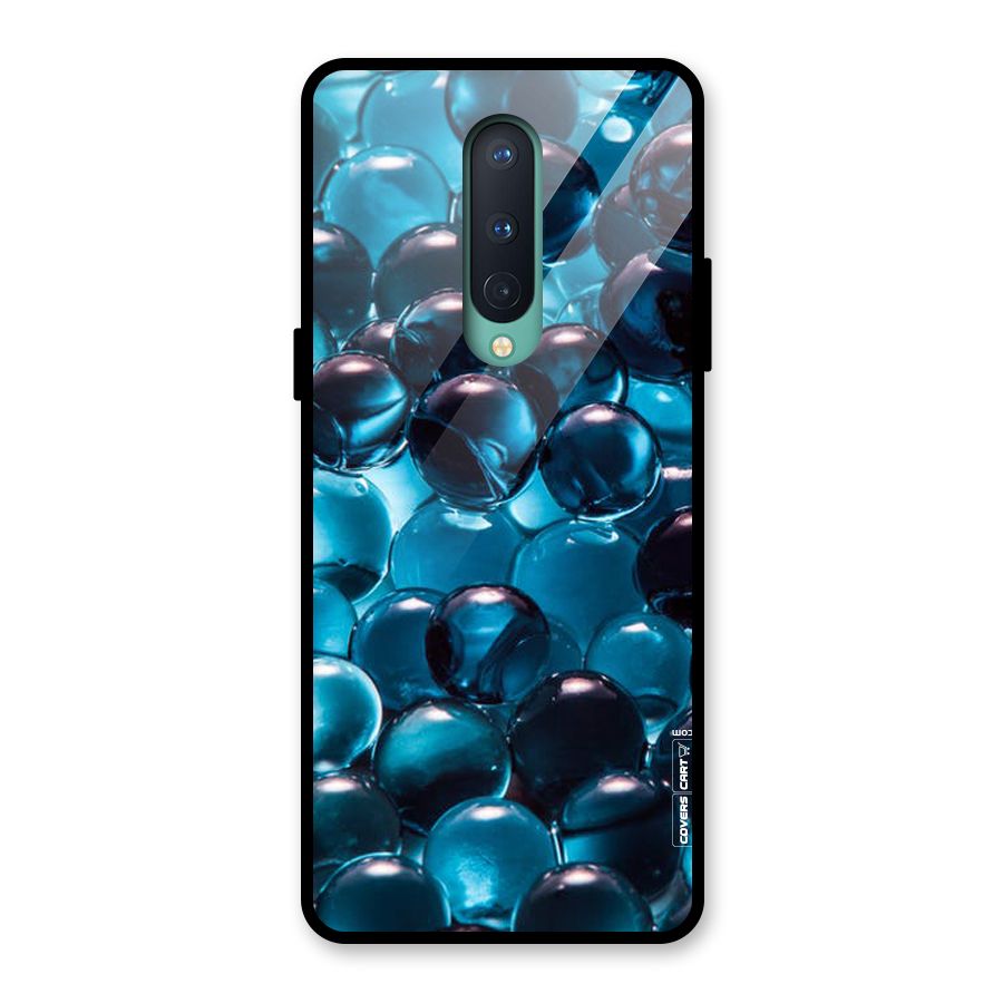 Blue Abstract Balls Glass Back Case for OnePlus 8