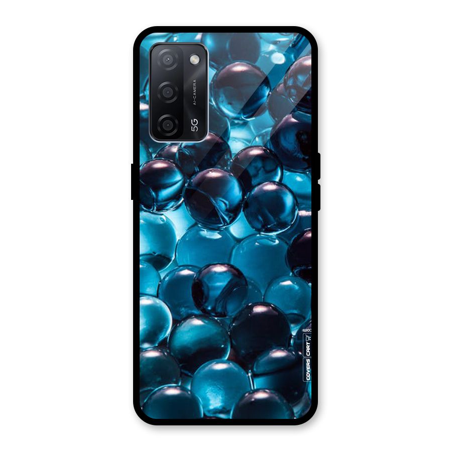 Blue Abstract Balls Glass Back Case for Oppo A53s 5G