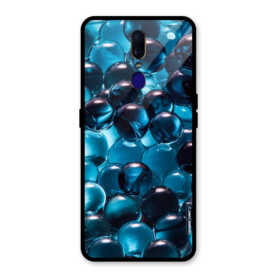 Blue Abstract Balls Glass Back Case for Oppo F11