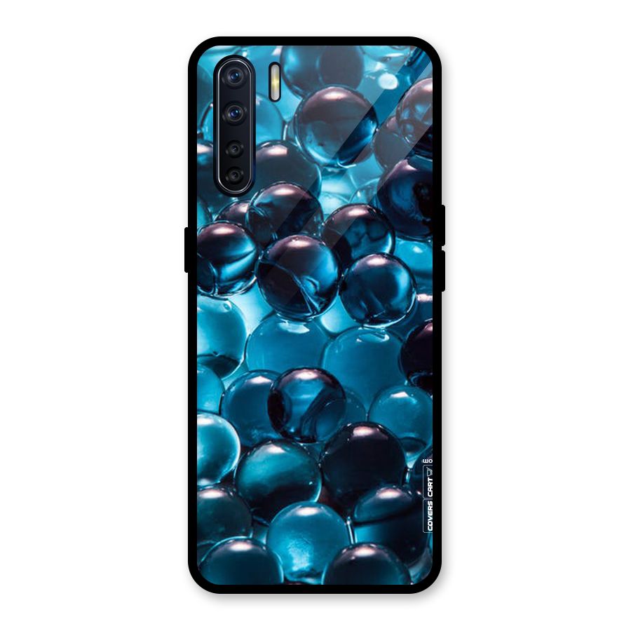 Blue Abstract Balls Glass Back Case for Oppo F15