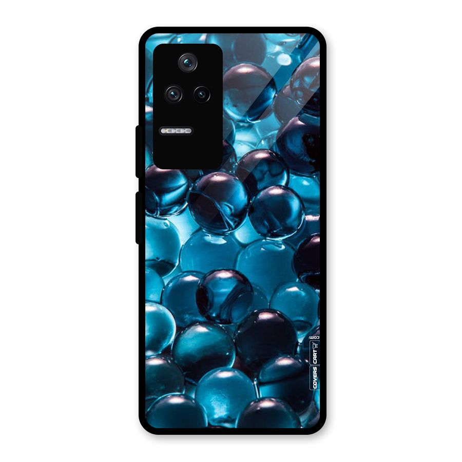 Blue Abstract Balls Glass Back Case for Poco F4 5G