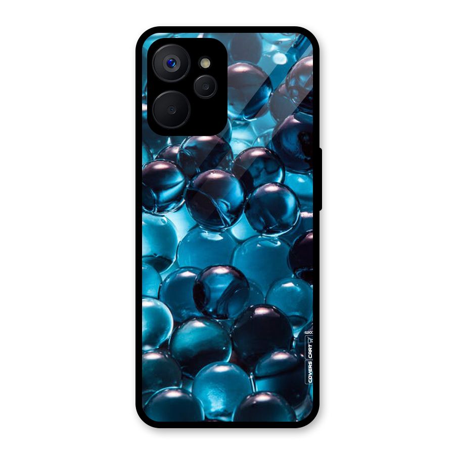 Blue Abstract Balls Glass Back Case for Realme 9i 5G