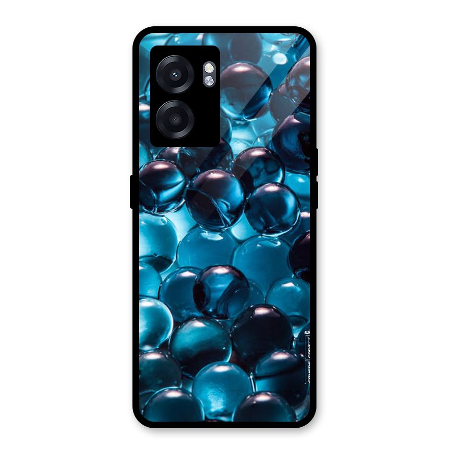 Blue Abstract Balls Glass Back Case for Realme Narzo 50 5G
