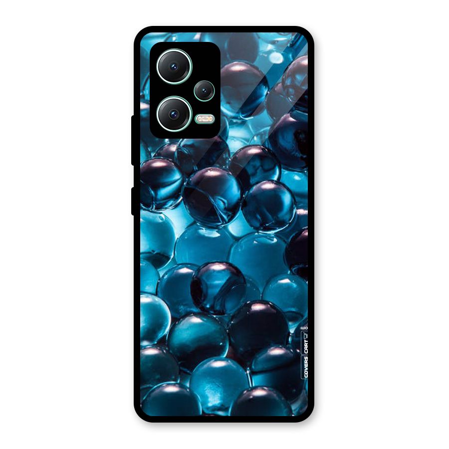 Blue Abstract Balls Glass Back Case for Redmi Note 12 5G