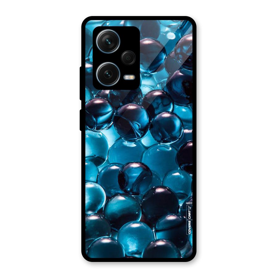 Blue Abstract Balls Glass Back Case for Redmi Note 12 Pro Plus 5G